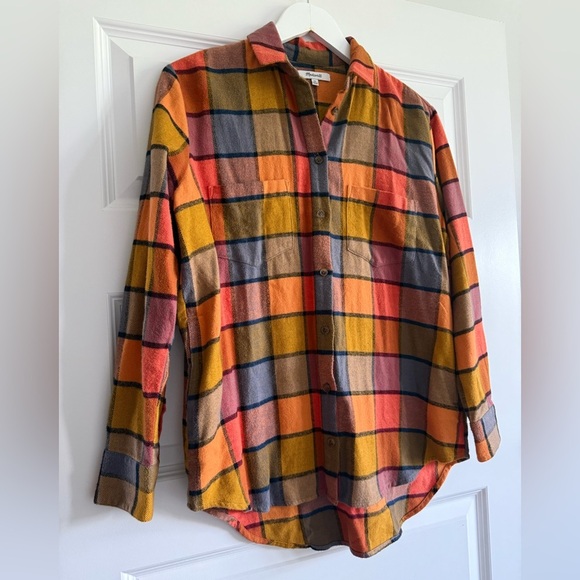 NWOT Madewell Flannel Sunday Shirt in Emmy Plaid - Picture 5 of 10